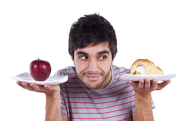 Image showing young man food decision 