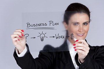 Image showing Businesswoman with ideas for success
