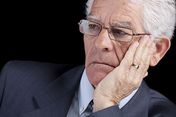 Image showing Senior businessman thinking