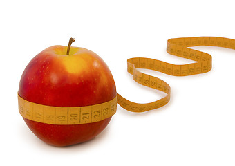 Image showing Red apple and centimeter