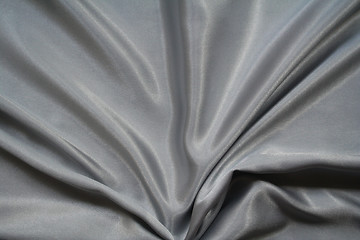 Image showing Smooth elegant silvery grey silk as background 
