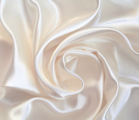 Image showing Smooth elegant white silk as wedding background 