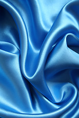 Image showing Smooth elegant blue silk 