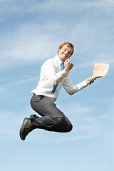 Image showing Business man jumping