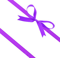 Image showing Purple christmas ribbon and bow