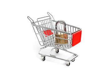 Image showing Miniature shopping trolley