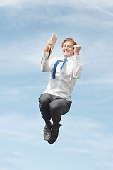 Image showing Business man jumping