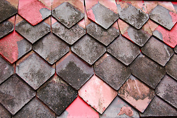 Image showing Wooden roof slats