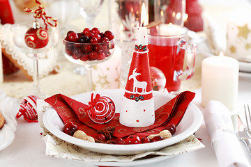 Image showing Table setting for Christmas