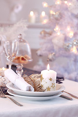 Image showing Place setting for Christmas