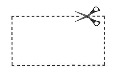 Image showing Scissor on dotted line