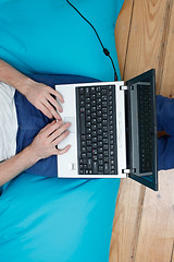 Image showing Teenager with laptop