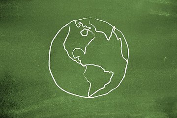 Image showing Earth on blackboard