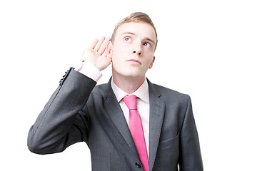 Image showing Business man listening