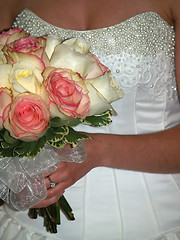 Image showing bride with bouquet