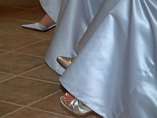 Image showing wedding - bridesmaid feet