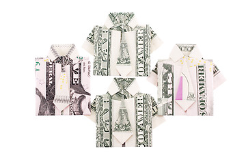 Image showing Custom clothes from the dollar bills isolated 