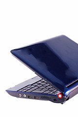 Image showing Rear view of open laptop computer