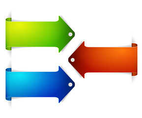 Image showing Set of long colorful arrow bookmarks