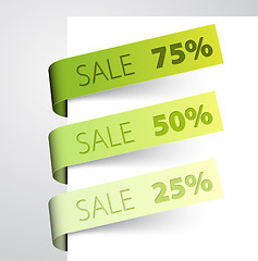 Image showing Set of sale green paper tags