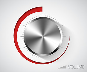 Image showing Chrome volume knob