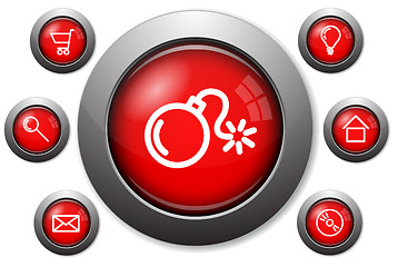 Image showing Colorful glassy web buttons