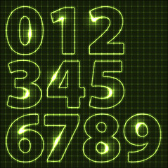 Image showing Set of neon numbers