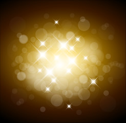 Image showing Golden  background with white lights