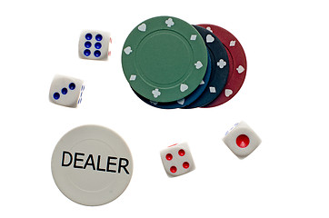 Image showing Poker chips and dice