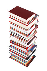 Image showing High books stack