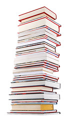 Image showing High books stack