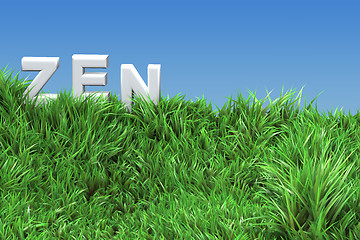 Image showing zen logo on a green meadow