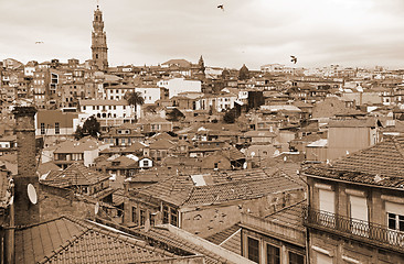 Image showing Portugal. Porto. Aerial view. Sepia-toned