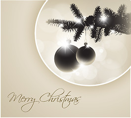 Image showing Vector silhouette of a Christmas tree