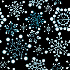 Image showing Black christmas seamless pattern