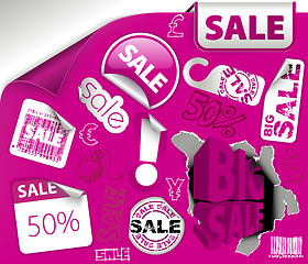 Image showing Set of purple discount elements