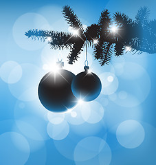 Image showing Vector silhouette of a Christmas tree