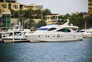 Image showing Boats in Dubai Marina