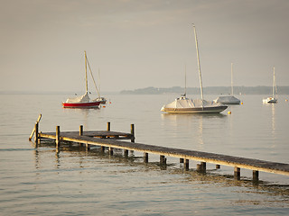 Image showing boats early morning mood