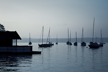 Image showing boats early morning mood