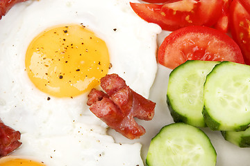 Image showing fried eggs with sausage