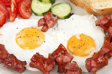 Image showing fried eggs with sausage