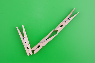 Image showing Acceptance sign made of wooden clothes pegs