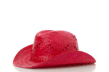 Image showing Red Straw hat