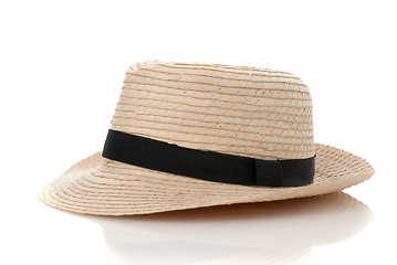 Image showing Straw hat withe black ribbon