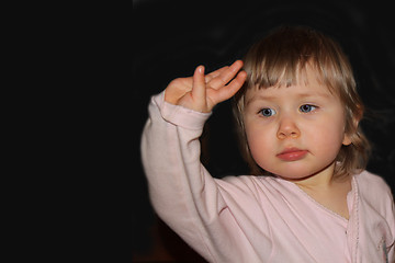 Image showing child waves a hand