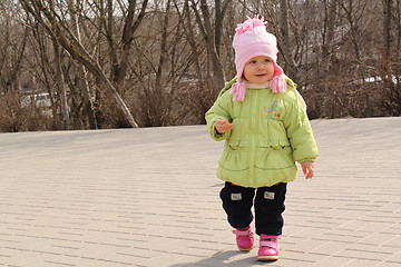 Image showing little girl walks