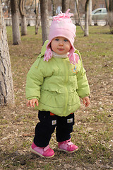 Image showing little girl walks