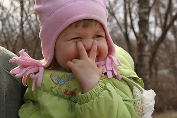 Image showing little girl walks