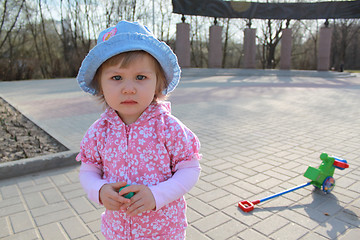 Image showing little girl play on walk